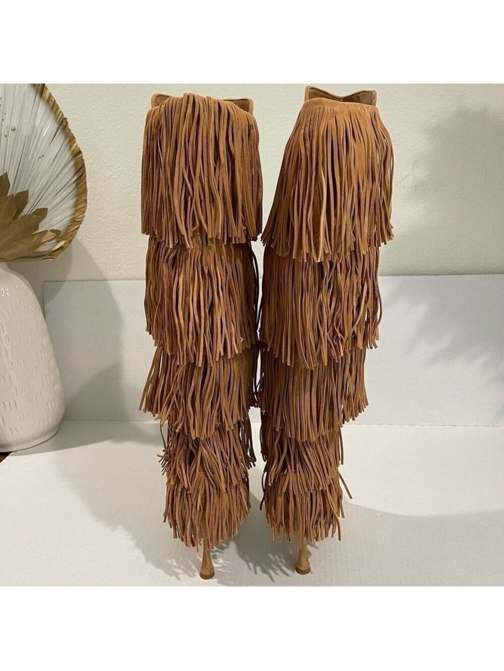 Women’s Vince Camuto Tan Fringe Panaryaz Knee High Boots Size 8.5 US! - Picture 6 of 9